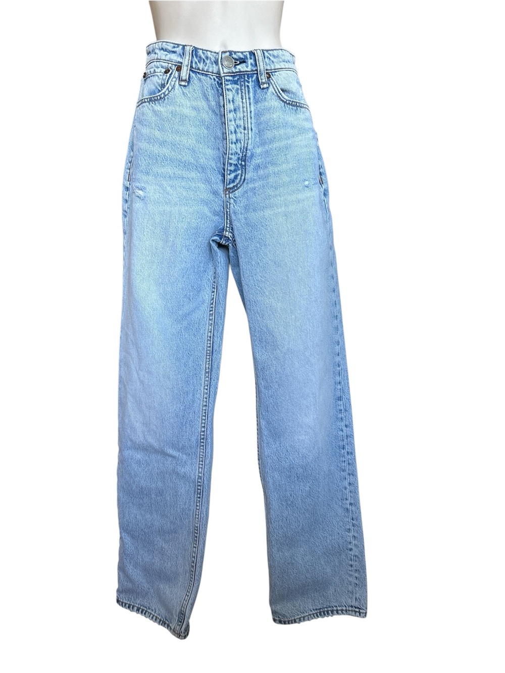 rag & bone Alex High-Waist Straight Light Blue Jeans